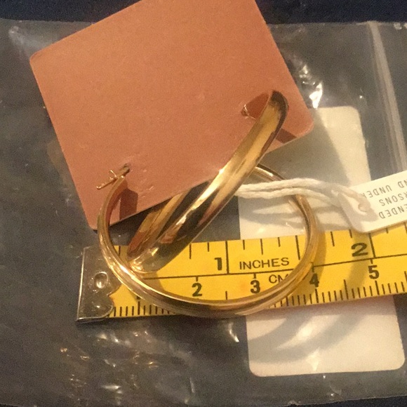 NWOT Toscana Italian 18k Gold Plated Large Hoop Earrings In Box - Picture 9 of 9